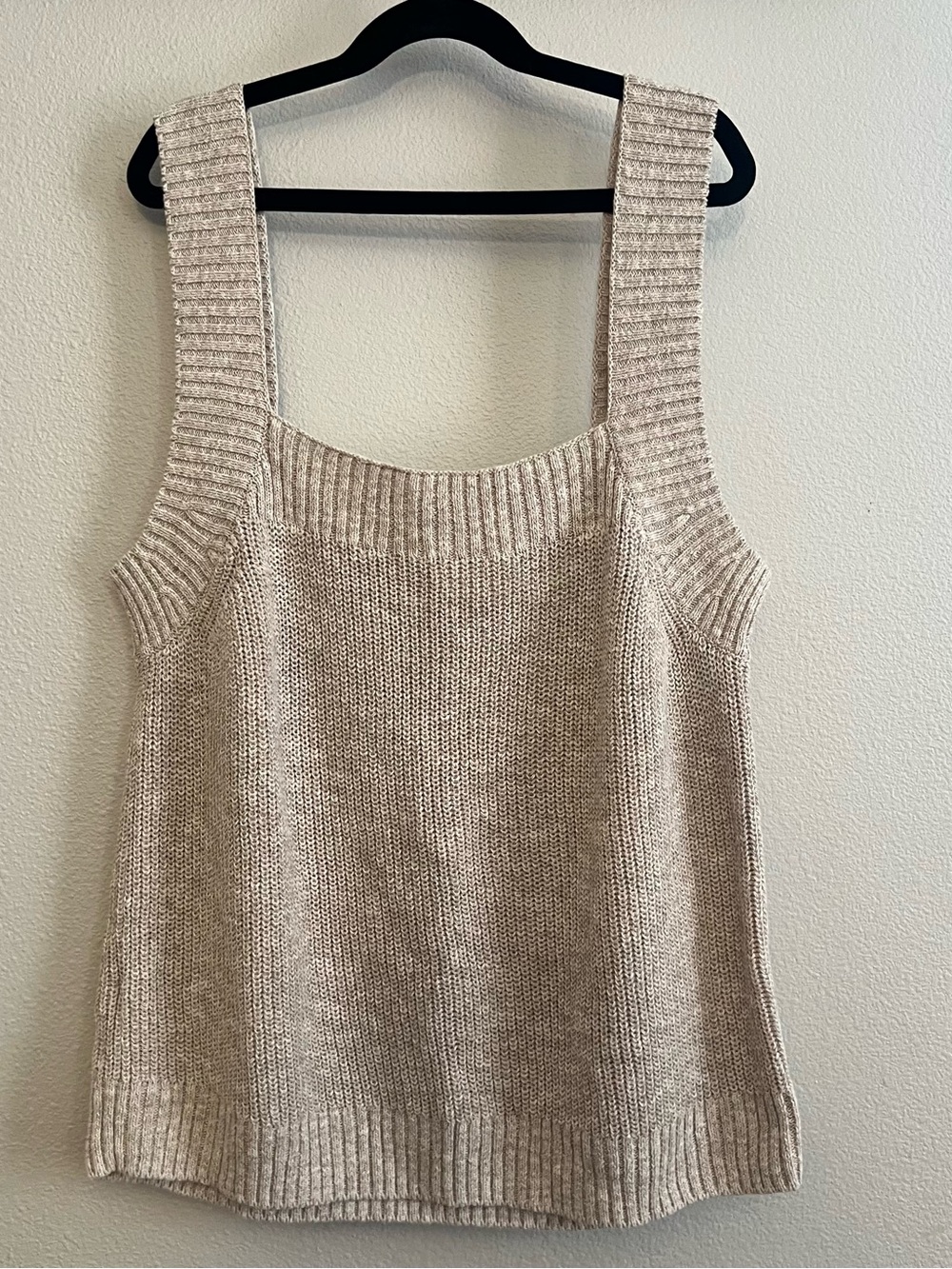 Tommy Bahama Cotton Linen Blend Knit Tank M heathered beige